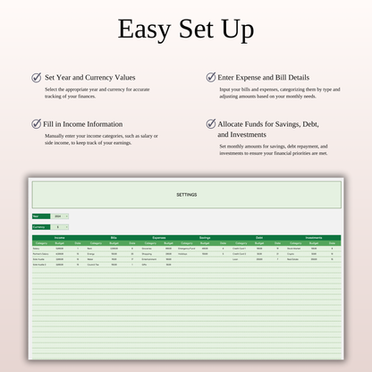 Monthly Bill Calendar Spreadsheet Template (Green Theme) Keyzai