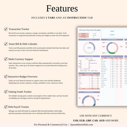 PLR - Ultimate Paycheck Budget Spreadsheet Keyzai