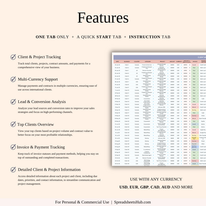 PLR - Client Tracker Spreadsheet Template Keyzai
