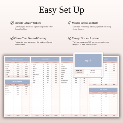 Budget Planner Excel & Google Sheets, Monthly Budget Spreadsheet, Personal Finance Tracker Keyzai