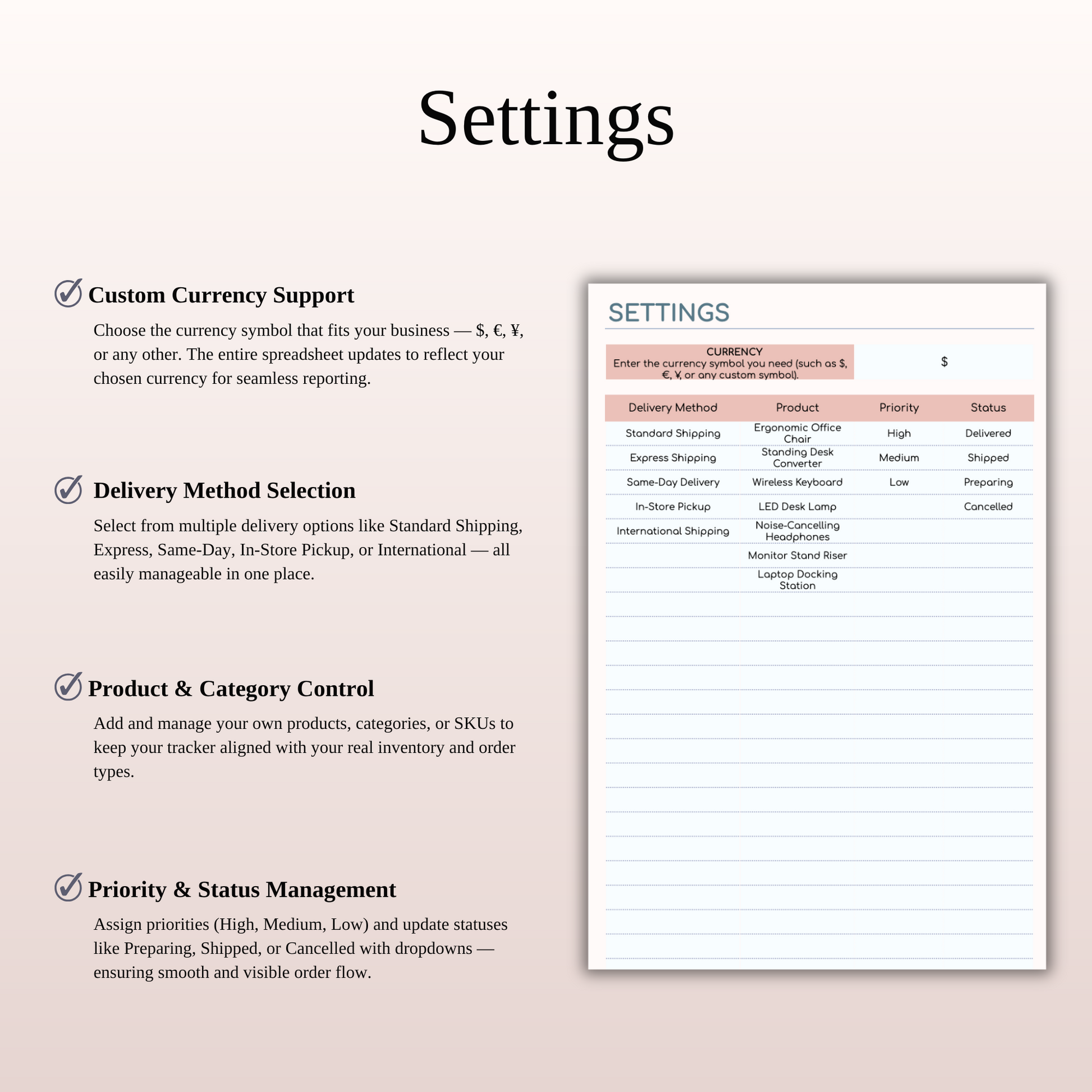 Order Tracker Spreadsheet Template Keyzai