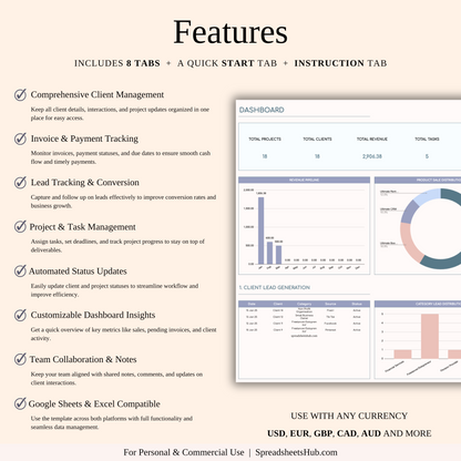 PLR - CRM Template for Excel and Google Sheets Keyzai