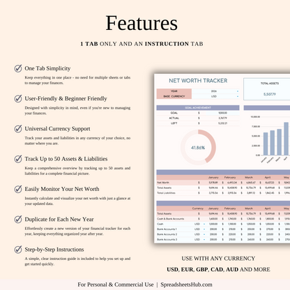 PLR - Net Worth Tracker Spreadsheet Keyzai