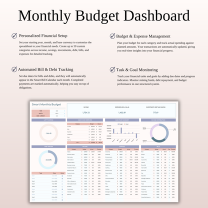 Ultimate Monthly Budget Spreadsheet Template Excel & Google Sheets Keyzai