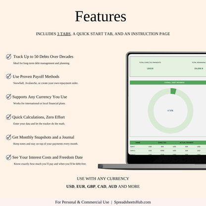 PLR - Debt Repayment Tracker (Green Theme) Keyzai