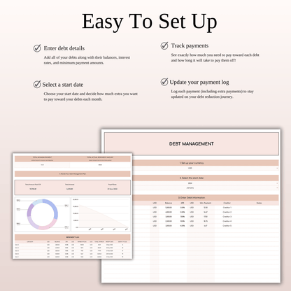 Debt Snowball Method Payoff Template for Excel & Google Sheets (Elegant Mode) Keyzai