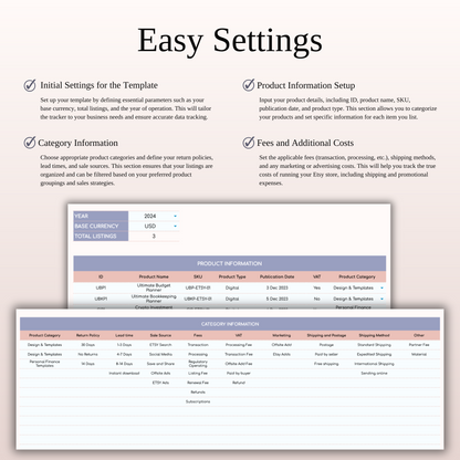 Etsy Seller Spreadsheet Template in Excel & Google Sheets Keyzai
