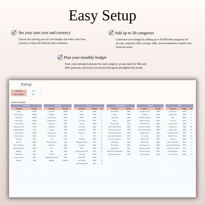 Annual Budget Spreadsheet Template in Excel & Google Sheets Keyzai