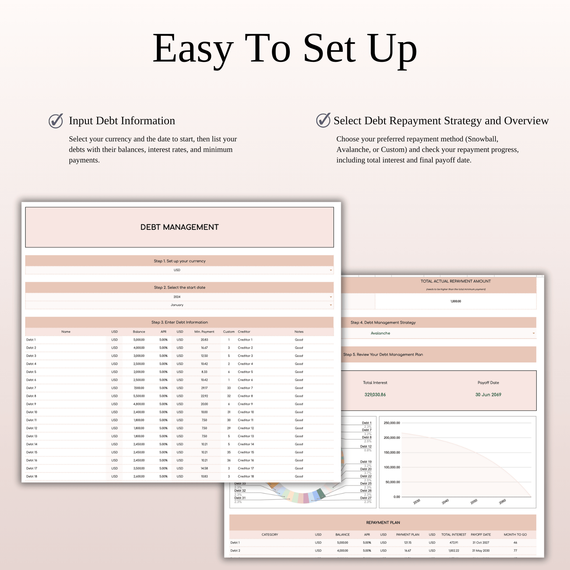 Debt Payoff Planner & Tracker (Elegant Theme) Keyzai
