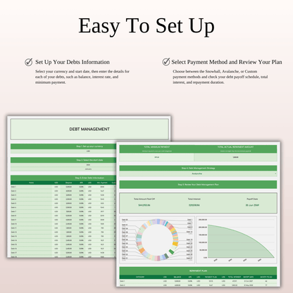 Debt Repayment Tracker | Snowball, Avalanche, Custom Order (Green Theme) Keyzai