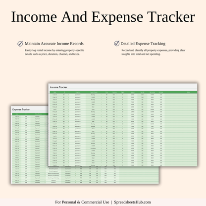 PLR - Rental Property Bookkeeping Tracker (Green Theme) Keyzai