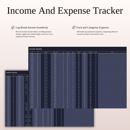 Zillow Bookkeeping Tracker | Excel & Google Sheets Template (Dark Theme) Keyzai