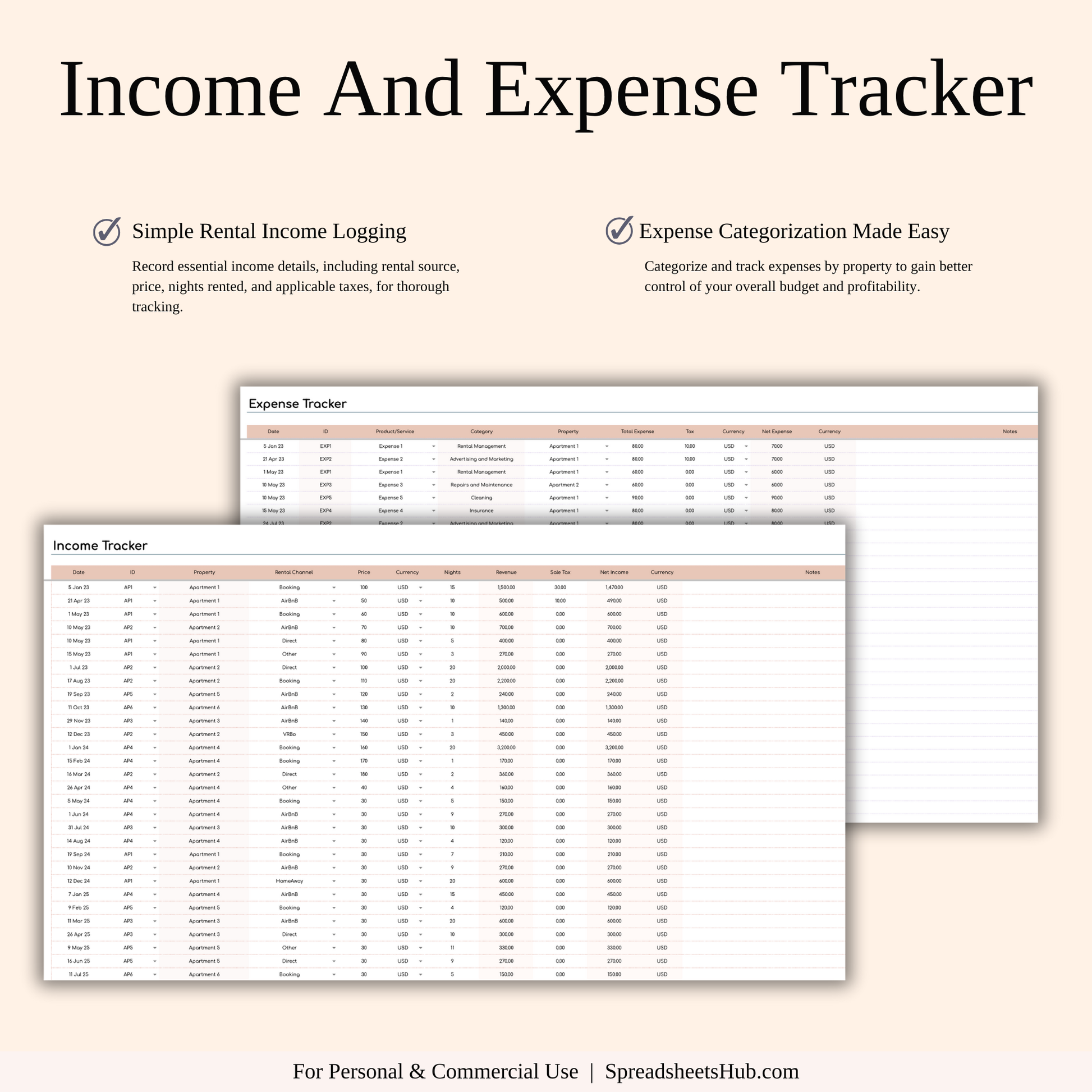 PLR - Rental Property Management Spreadsheet (Elegant Theme) Keyzai