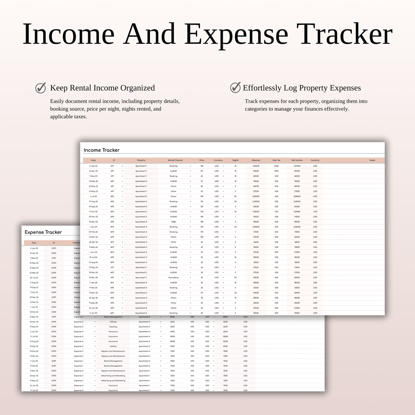 Zillow Property Tracker | Excel & Google Sheets for Hosts (Elegant Theme) Keyzai