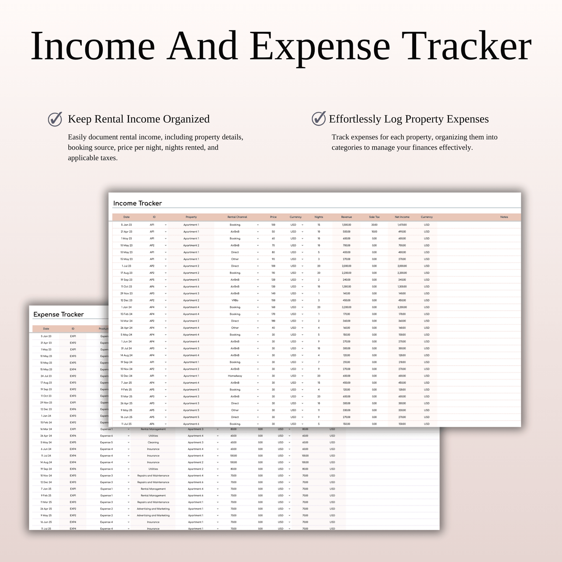 Zillow Property Tracker | Excel & Google Sheets for Hosts (Elegant Theme) Keyzai