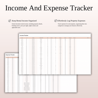 Zillow Property Tracker | Excel & Google Sheets for Hosts (Elegant Theme) Keyzai