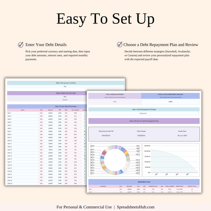 PLR - Debt Tracker Spreadsheet Template (Rainbow Theme) Keyzai