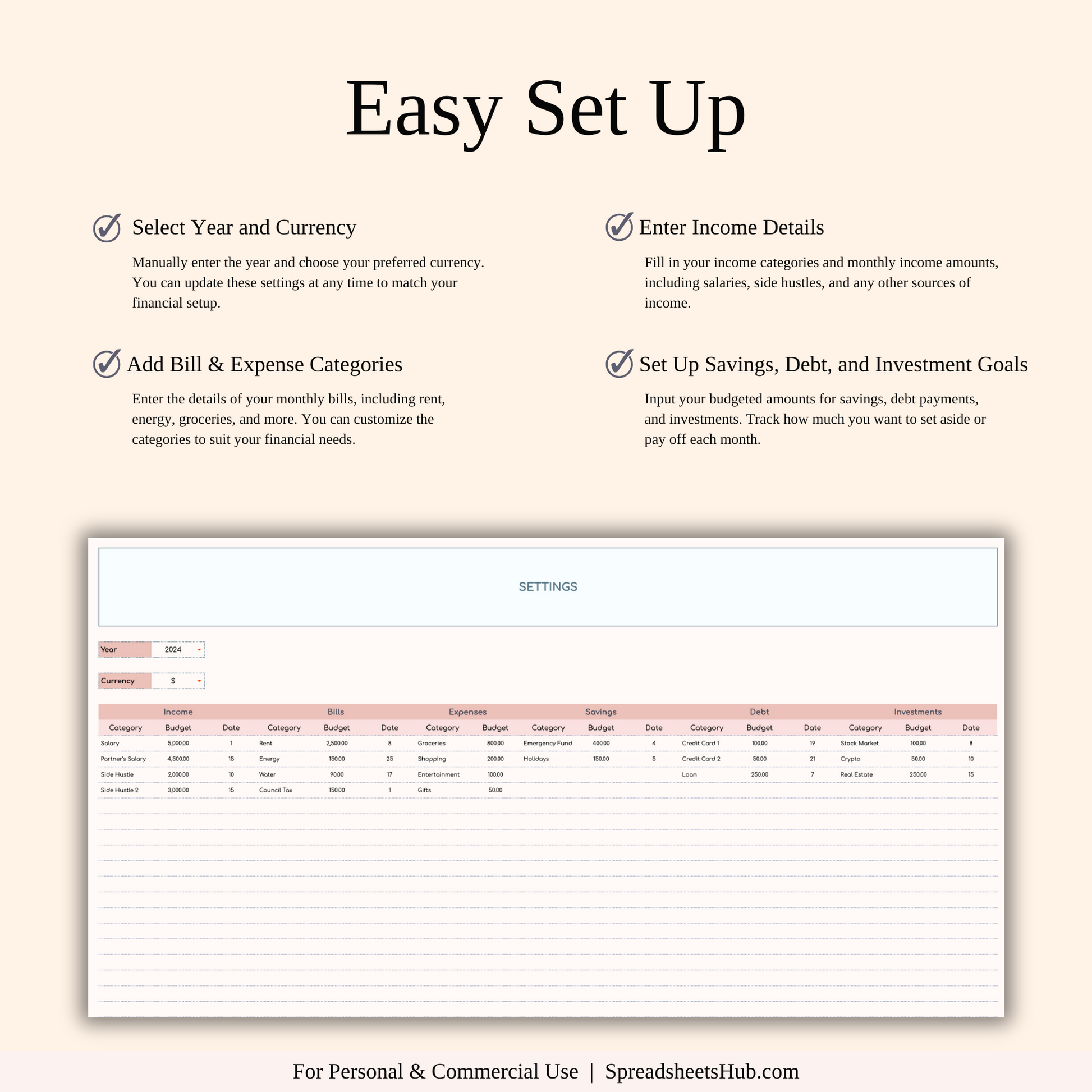 PLR - Bill Calendar Tracker Template Keyzai