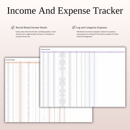 Airbnb Property Management Tracker (Rainbow Theme) Keyzai