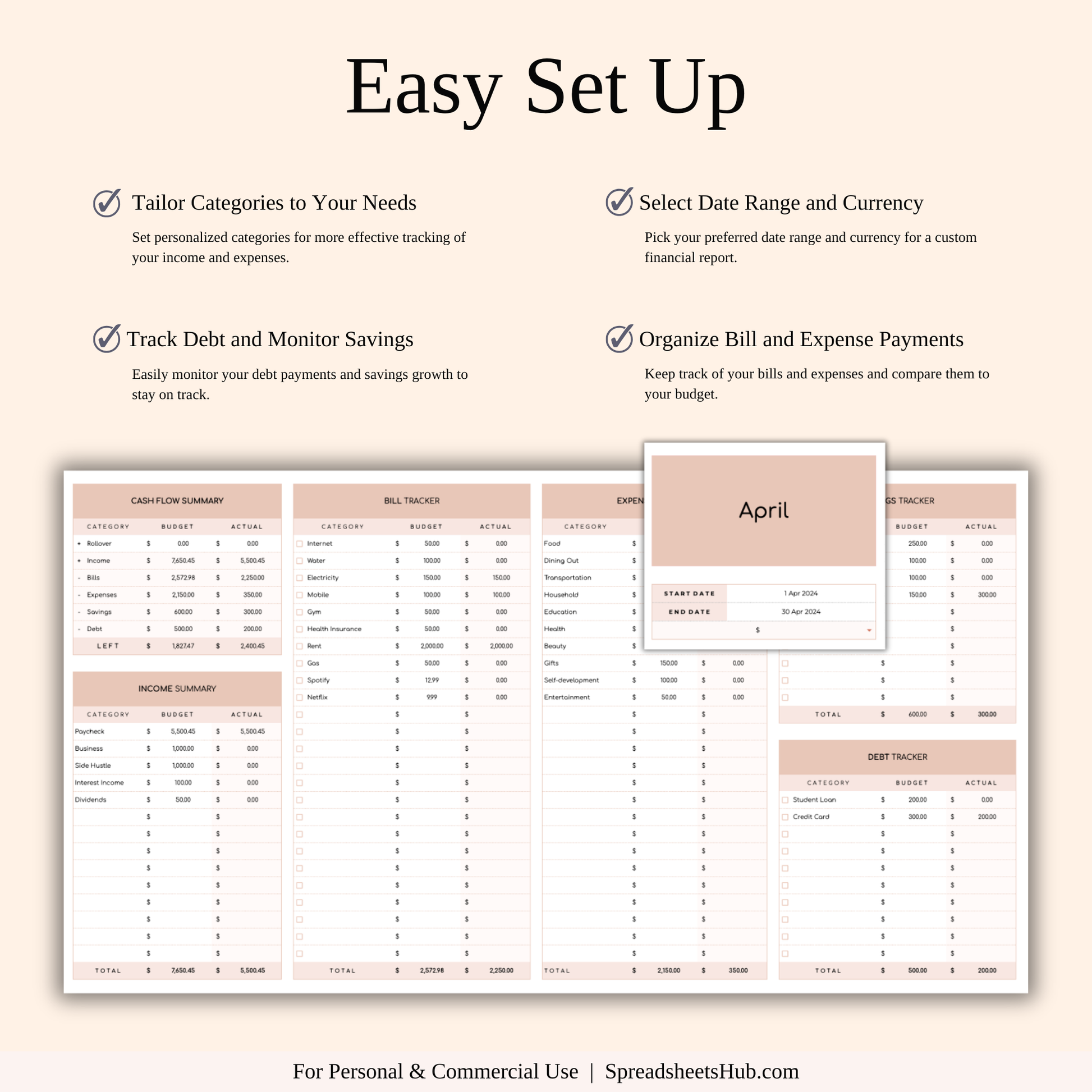 PLR - Easy Budget Planner (Elegant Theme) Keyzai