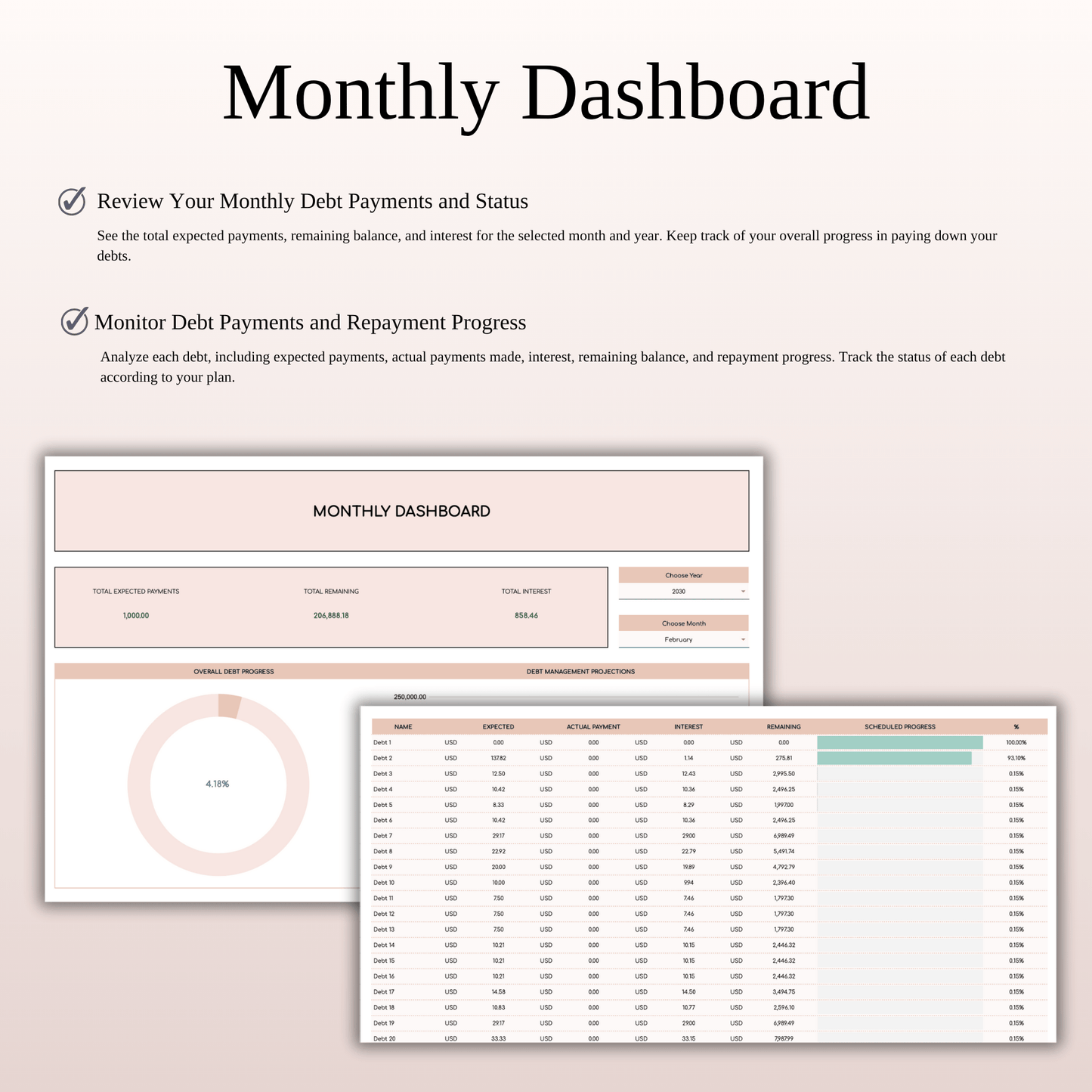 Debt Payoff Planner & Tracker (Elegant Theme) Keyzai