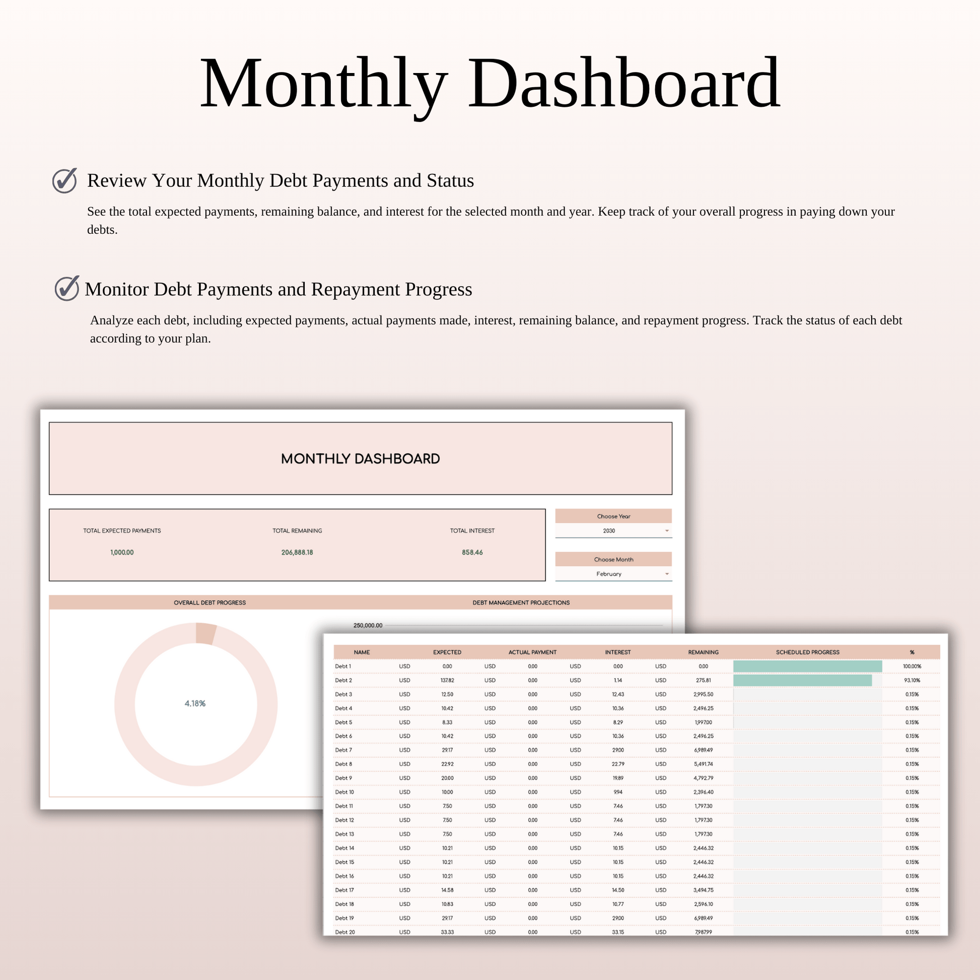 Debt Payoff Planner & Tracker (Elegant Theme) Keyzai