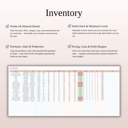 Inventory Tracker Spreadsheet Template for Google Sheets & Excel Keyzai