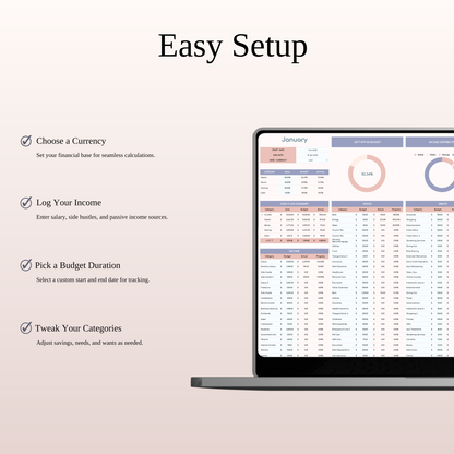45/30/20/5 Budget Spreadsheet Template | Excel & Google Sheets Keyzai