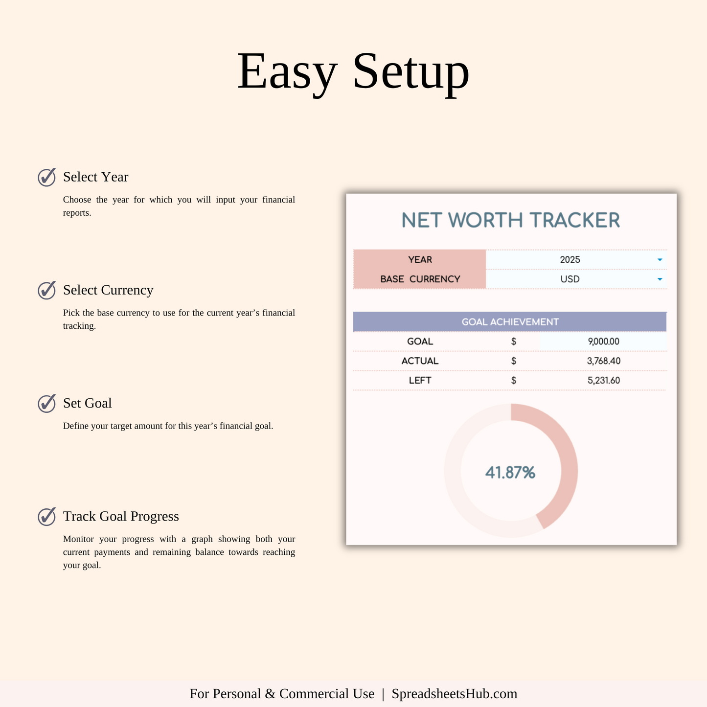 PLR - Net Worth Tracker Spreadsheet Keyzai