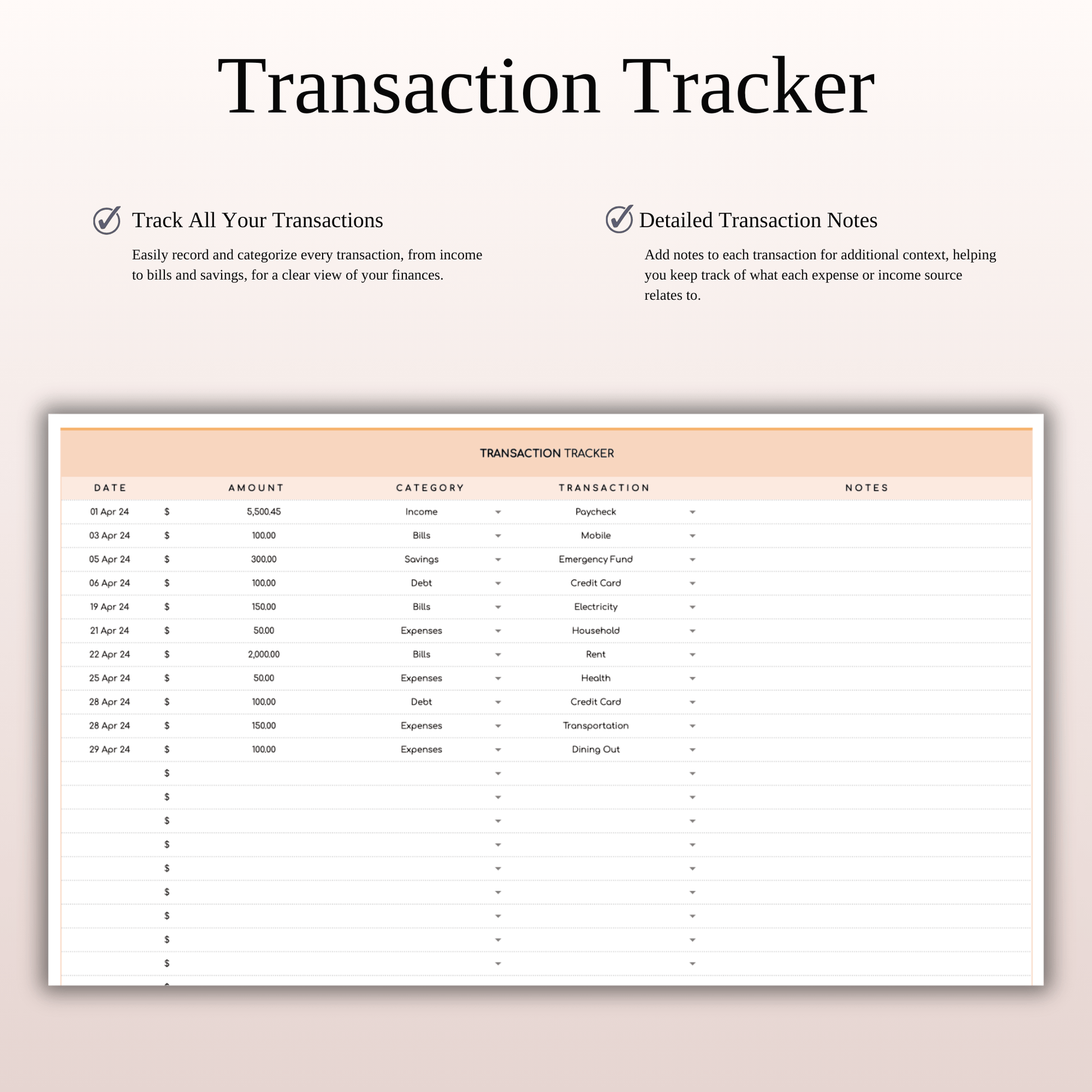 Ultimate Personal Finance Tracker Template (Rainbow Theme) Keyzai