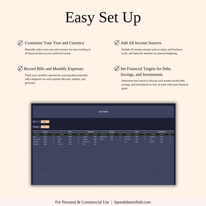 PLR - Bill Payment Calendar Template (Dark Theme) Keyzai