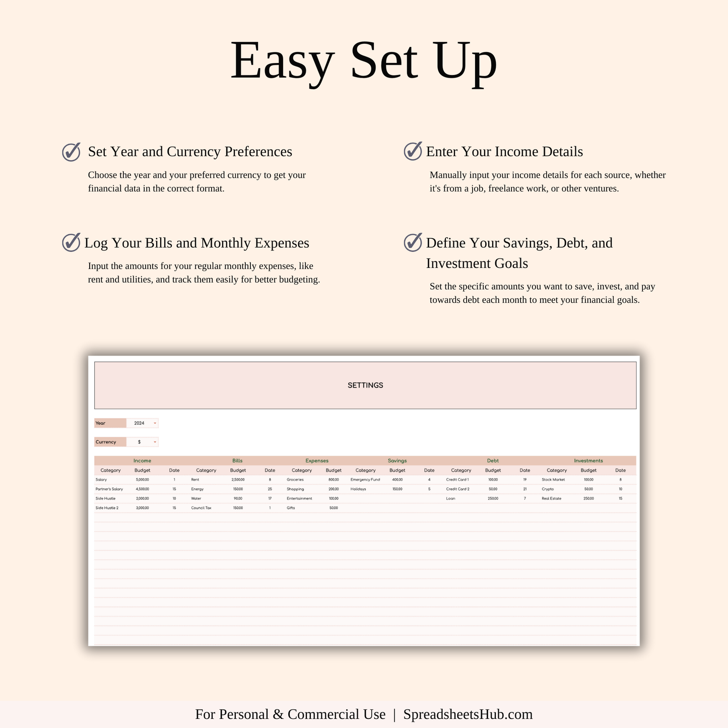 PLR - Bill Tracker Calendar Template (Elegant Theme) Keyzai