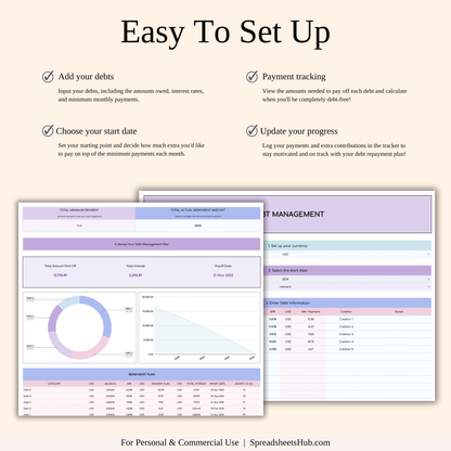 PLR - Debt Snowball Tracker Template (Rainbow Theme) Keyzai