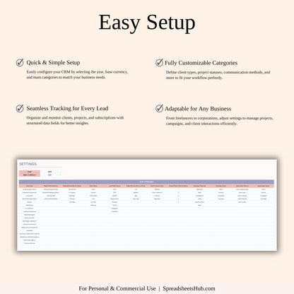 PLR - CRM Template for Excel and Google Sheets Keyzai