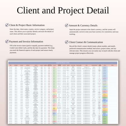 Client Tracker Spreadsheet Template in Excel and Google Sheets Keyzai