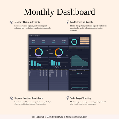 PLR - Rental Property Accounting & Bookkeeping Spreadsheet (Dark Theme) Keyzai
