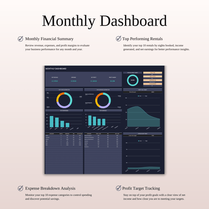 Zillow Bookkeeping Tracker | Excel & Google Sheets Template (Dark Theme) Keyzai