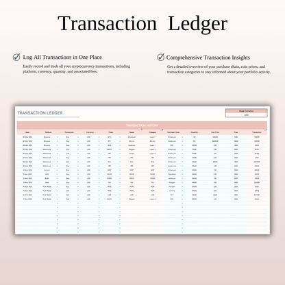 Cryptocurrency Investment Portfolio Tracker Spreadsheet for Excel & Google Sheets Keyzai