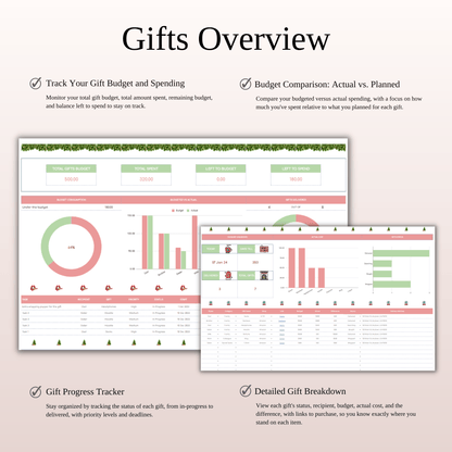 Christmas Planner Spreadsheet for Google Sheets & Excel Keyzai