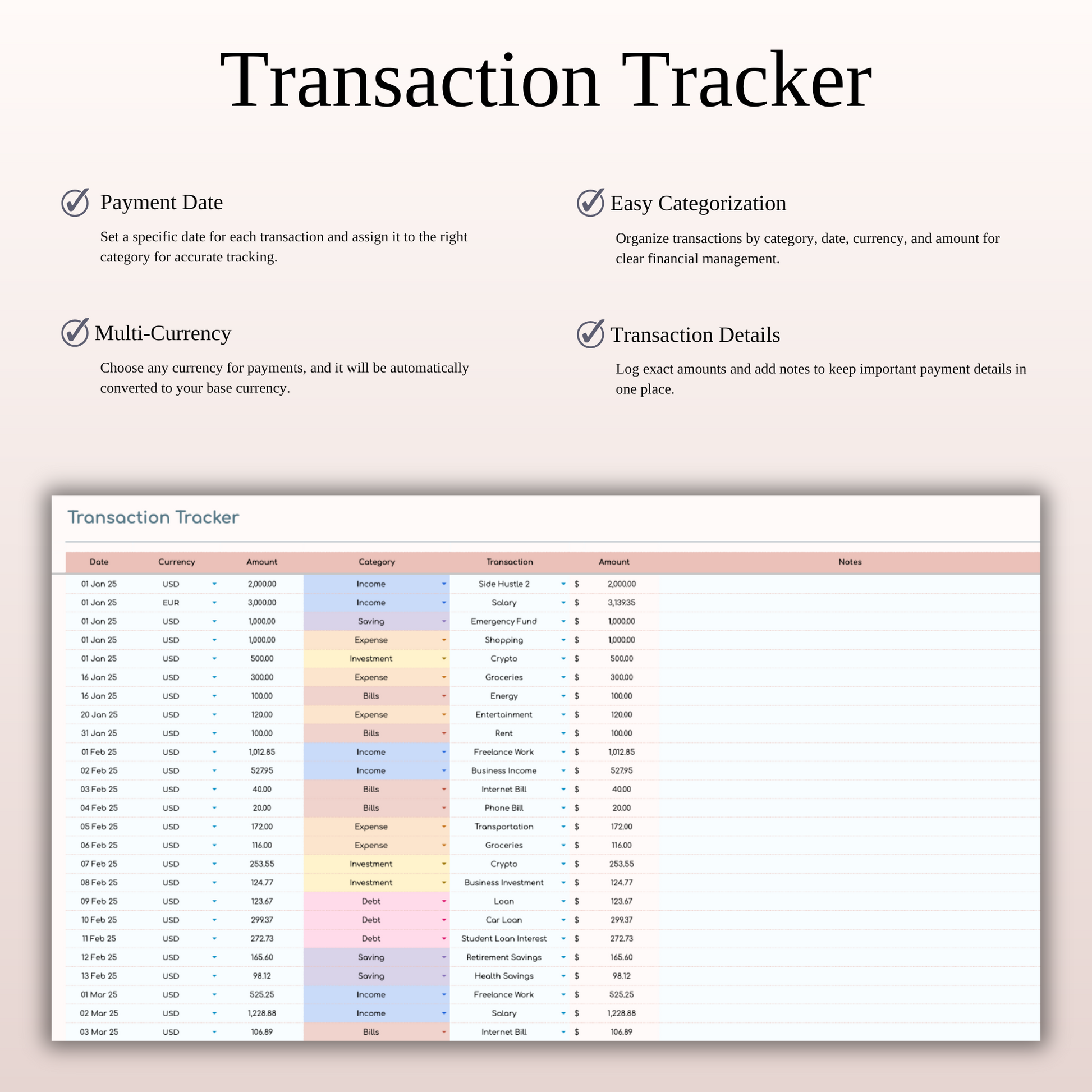 Ultimate Monthly Budget Spreadsheet Template Excel & Google Sheets Keyzai