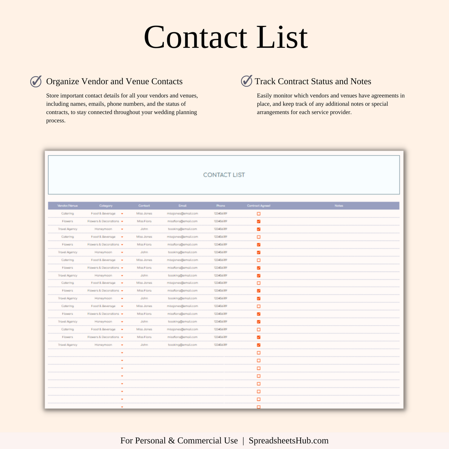 PLR - Wedding Planner Spreadsheet Template Keyzai