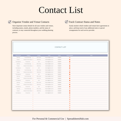 PLR - Wedding Planner Spreadsheet Template Keyzai