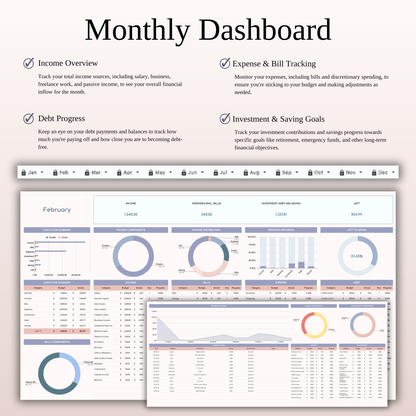 Annual Paycheck Budget Spreadsheet Template in Excel and Google Sheets Keyzai