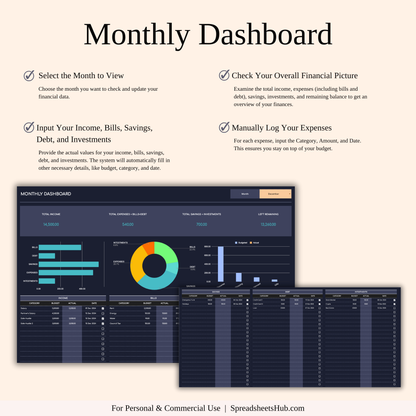 PLR - Bill Payment Calendar Template (Dark Theme) Keyzai