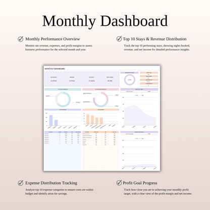 Airbnb Property Management Tracker (Rainbow Theme) Keyzai