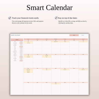 Bill Calendar Tracker Template for Excel & Google Sheets Keyzai