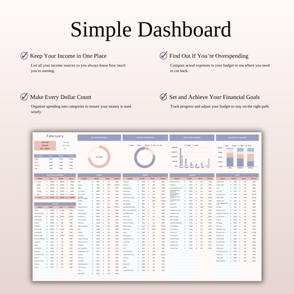 50/25/20/5 Budget Spreadsheet Template | Excel & Google Sheets Keyzai