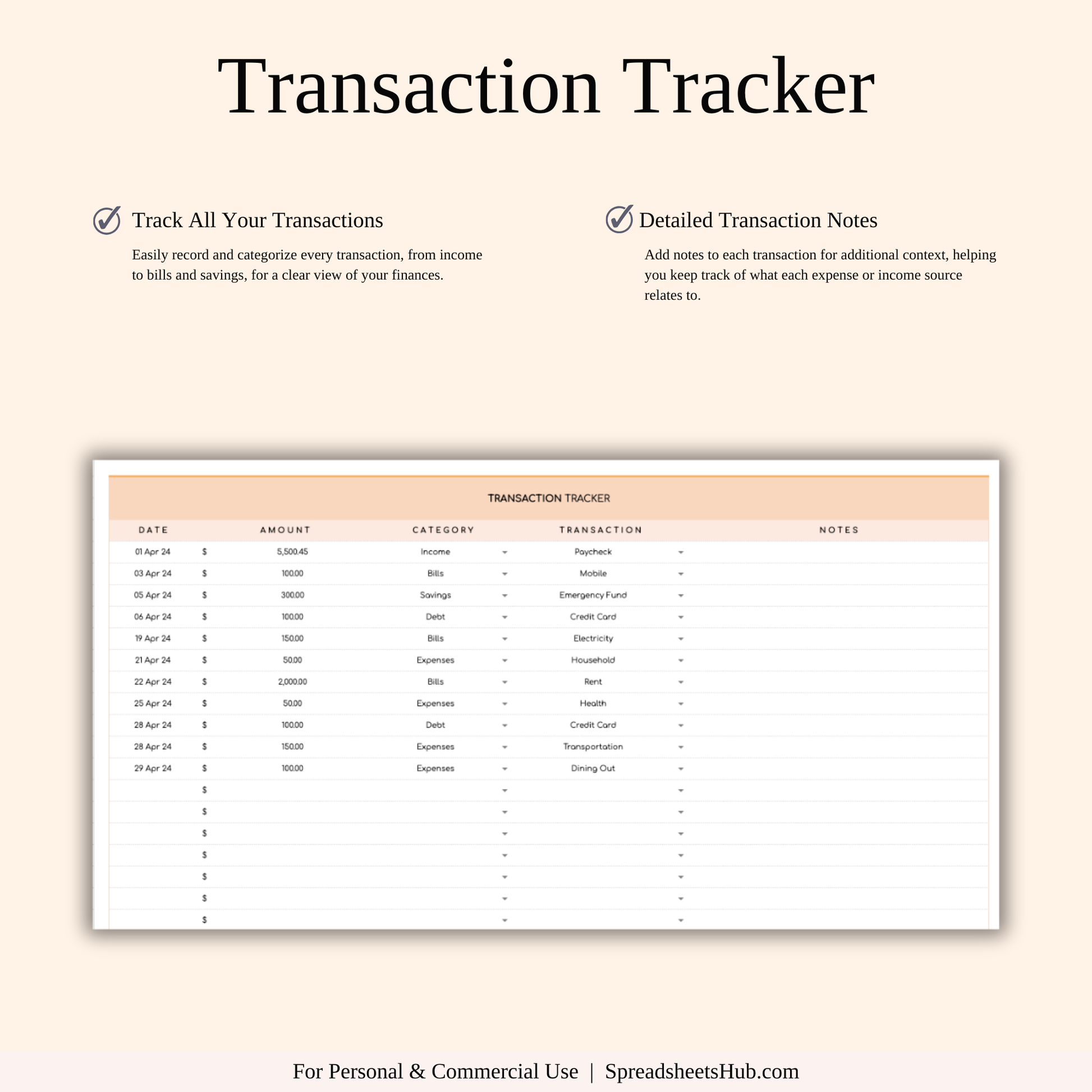 PLR - Ultimate Personal Finance Tracker Template (Rainbow Theme) Keyzai