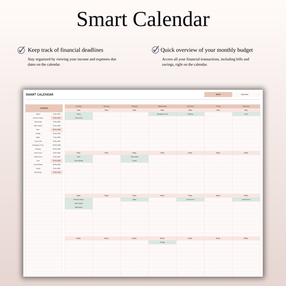 Bill Tracker Calendar Template Excel & Google Sheets (Elegant Theme) Keyzai