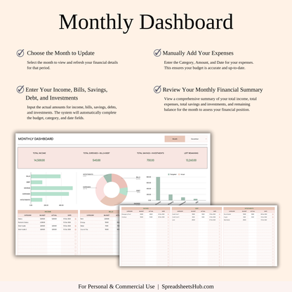 PLR - Bill Tracker Calendar Template (Elegant Theme) Keyzai